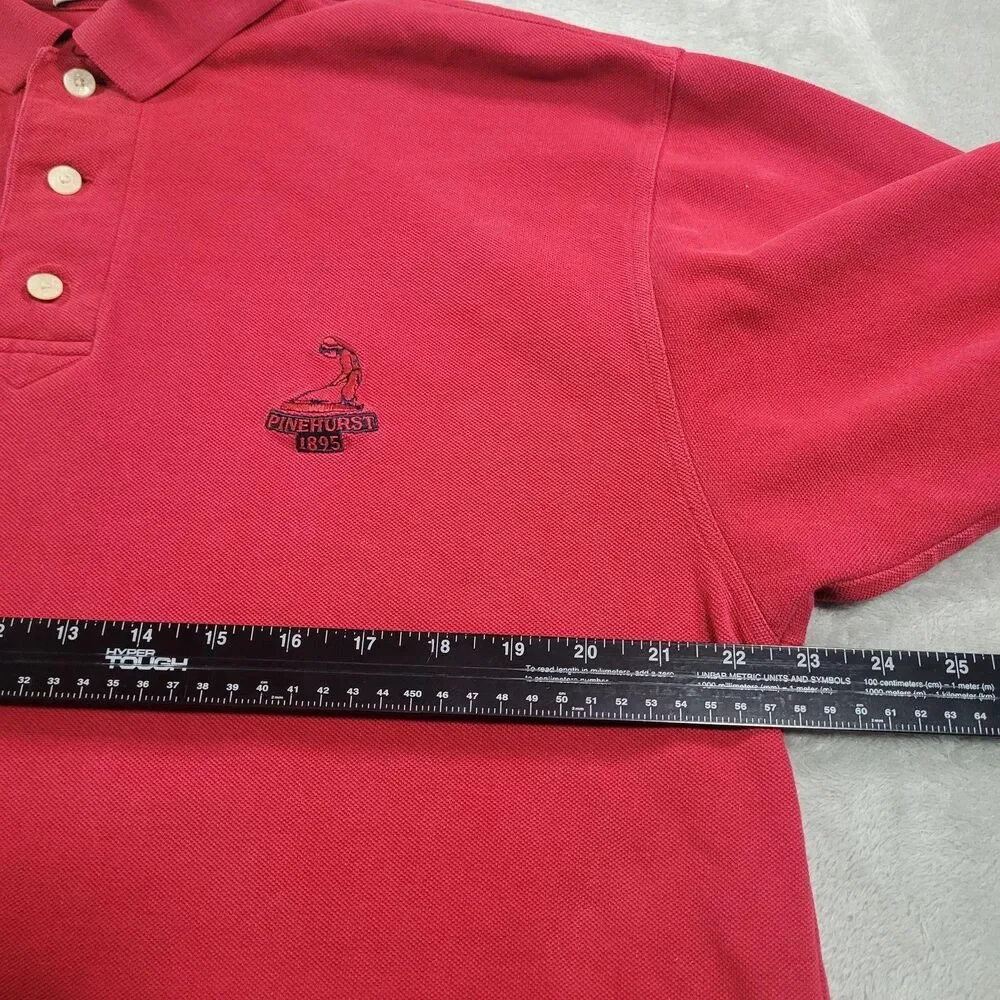 Cutter & Buck Pinehurst 1895 Polo Shirt Mens Large Red Golf Cotton Knit Logo